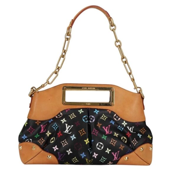 LOUIS VUITTON Monogram Multicolor Judy MM Bag 2Way Black M40256 Auth BA5540A - Picture 3 of 16